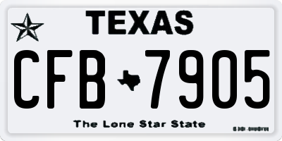 TX license plate CFB7905