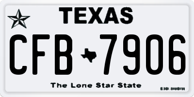 TX license plate CFB7906