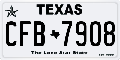 TX license plate CFB7908