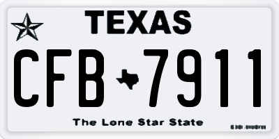 TX license plate CFB7911