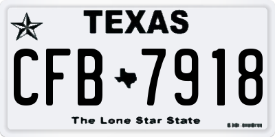 TX license plate CFB7918