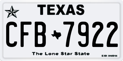 TX license plate CFB7922