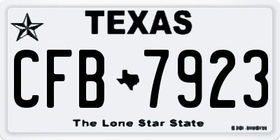 TX license plate CFB7923