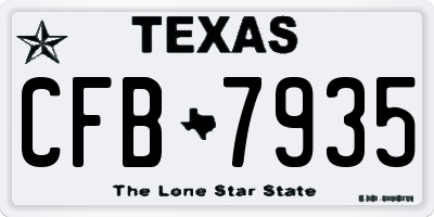 TX license plate CFB7935