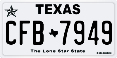 TX license plate CFB7949