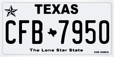 TX license plate CFB7950