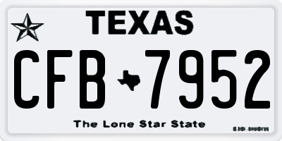 TX license plate CFB7952