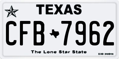 TX license plate CFB7962
