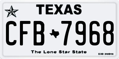 TX license plate CFB7968