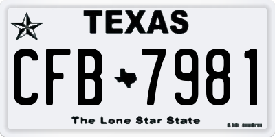TX license plate CFB7981