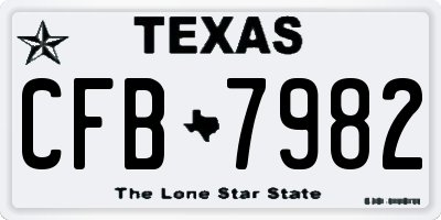 TX license plate CFB7982
