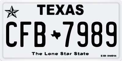 TX license plate CFB7989