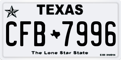 TX license plate CFB7996