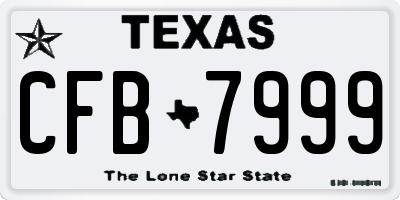 TX license plate CFB7999