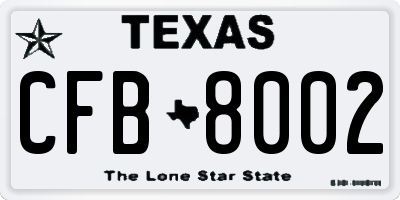 TX license plate CFB8002