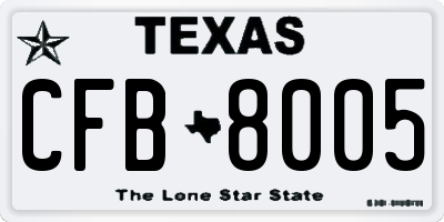 TX license plate CFB8005
