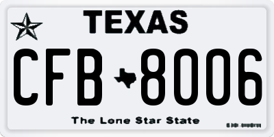TX license plate CFB8006