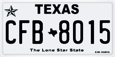 TX license plate CFB8015