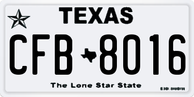 TX license plate CFB8016