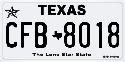 TX license plate CFB8018