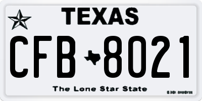 TX license plate CFB8021