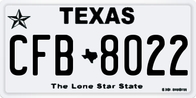 TX license plate CFB8022