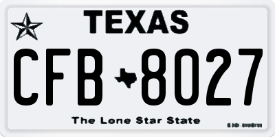 TX license plate CFB8027