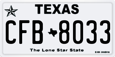 TX license plate CFB8033