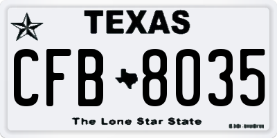 TX license plate CFB8035