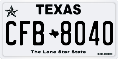TX license plate CFB8040