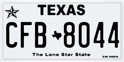 TX license plate CFB8044