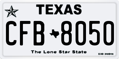 TX license plate CFB8050