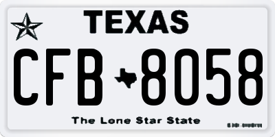 TX license plate CFB8058