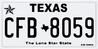 TX license plate CFB8059