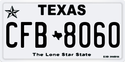 TX license plate CFB8060