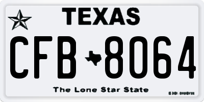 TX license plate CFB8064
