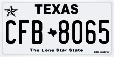 TX license plate CFB8065