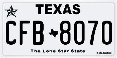 TX license plate CFB8070