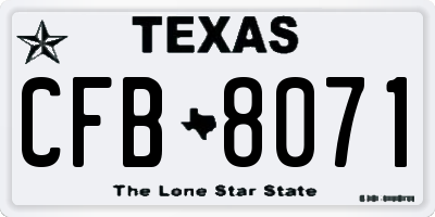 TX license plate CFB8071