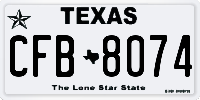 TX license plate CFB8074
