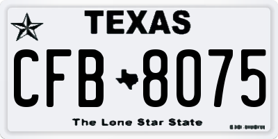 TX license plate CFB8075