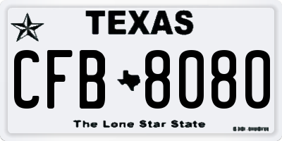 TX license plate CFB8080