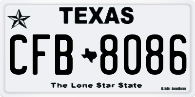 TX license plate CFB8086
