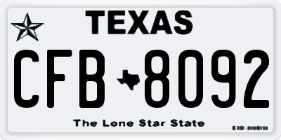 TX license plate CFB8092