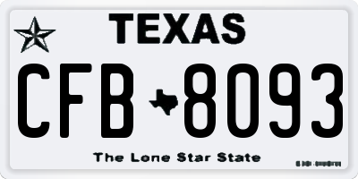 TX license plate CFB8093