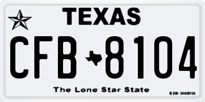 TX license plate CFB8104