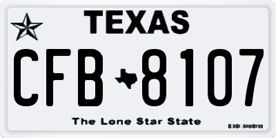TX license plate CFB8107