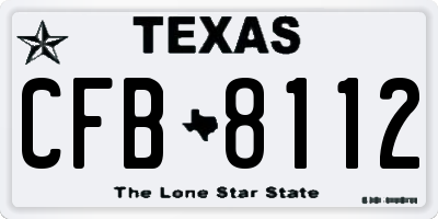 TX license plate CFB8112