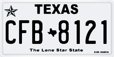 TX license plate CFB8121
