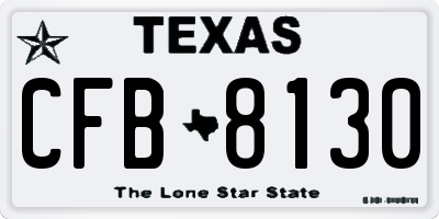 TX license plate CFB8130